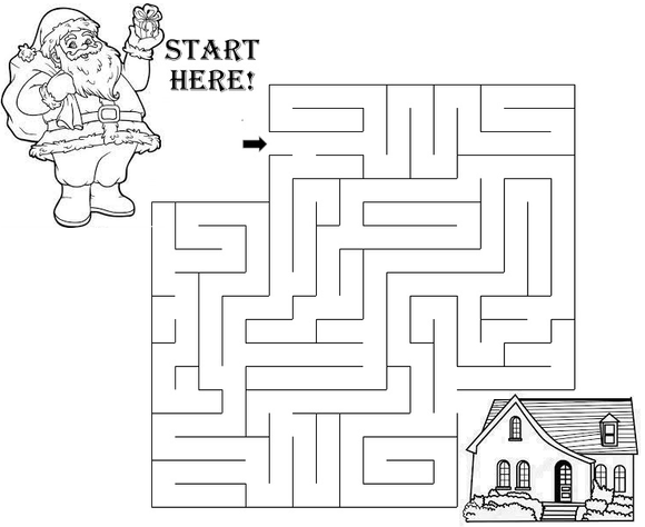 This is a free Kindergarten worksheet on Christmas maze.