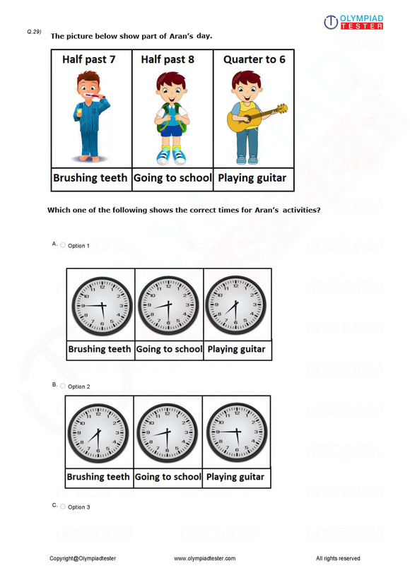 Class 1 IMO Maths Olympiad mock test - PDF 10