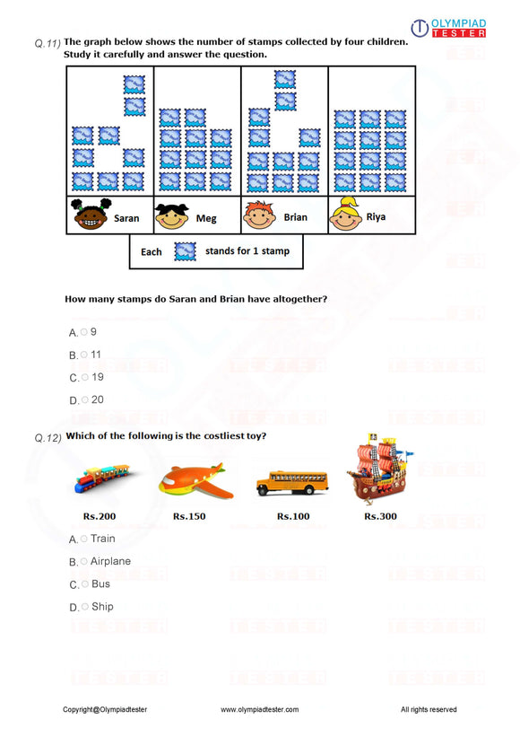 Class 1 IMO Maths Olympiad mock test - PDF 11