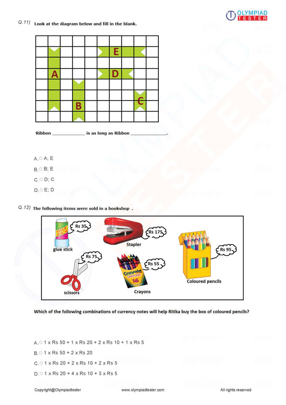 Class 1 IMO Maths Olympiad mock test - PDF 19