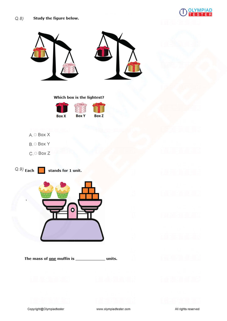 Class 1 maths mock test pdf 13 olympiad tester