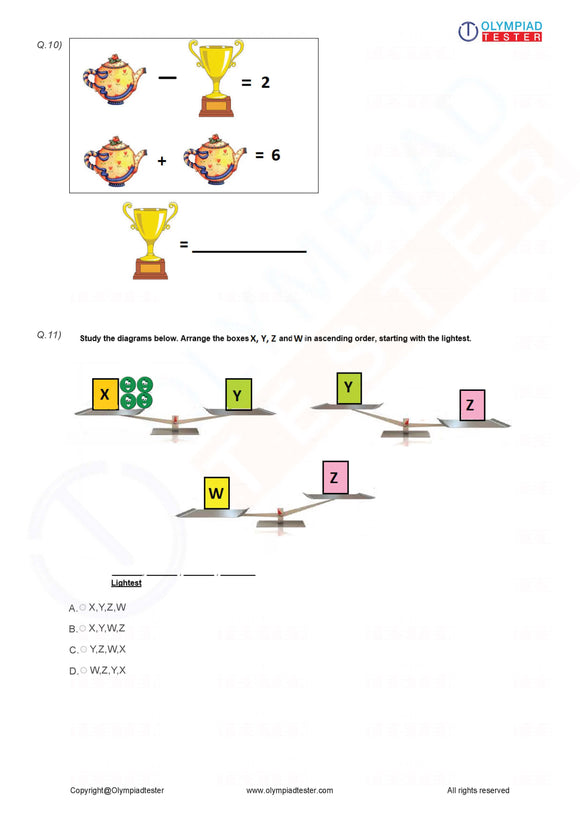 Class 1 IMO Maths Olympiad mock test - PDF 15