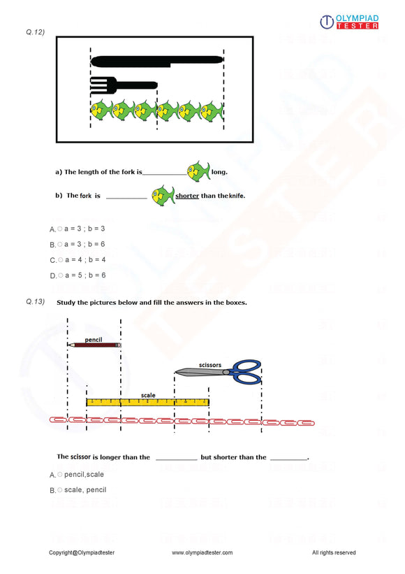 Class 1 IMO Maths Olympiad mock test - PDF 12