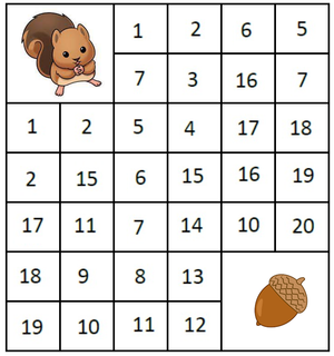 Squirrel Number Sequence Maze