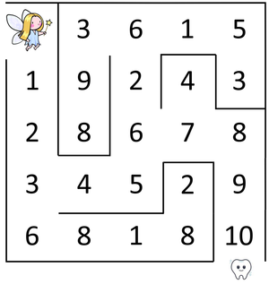 Tooth Fairy  Number Maze