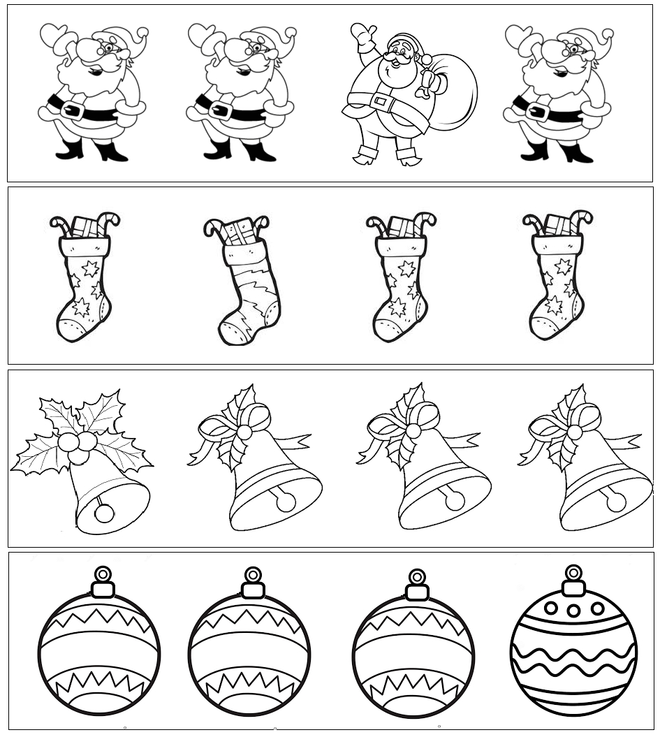 Free Kindergarten Worksheets - Christmas 05 | Olympiad tester