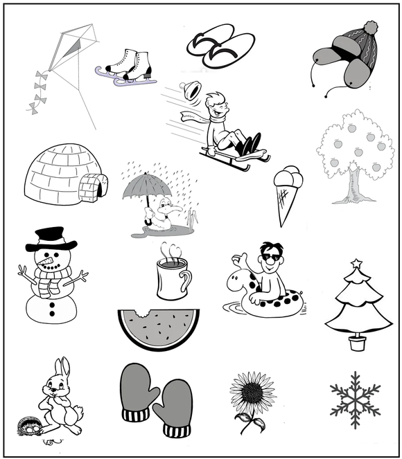 Download this free kindergarten worksheet on winter in PDF format.