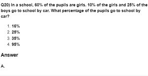 Class 6 Maths worksheet - Percentage