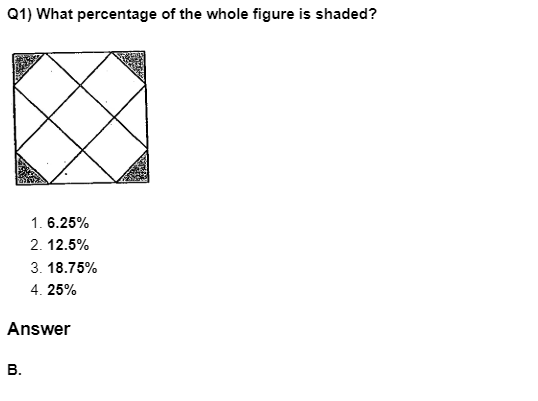 Class 6 Maths Worksheet - Percentage MCQs