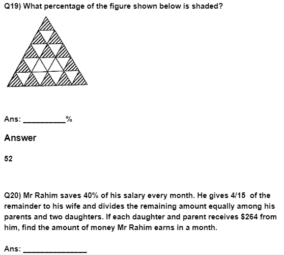 Class 6 Maths - Percentage - Set 02