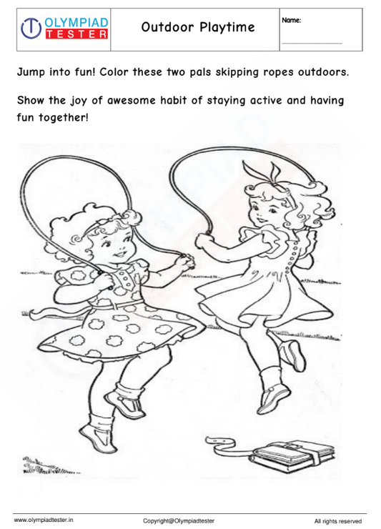 Kindergarten Coloring Page : Outdoor Playtime