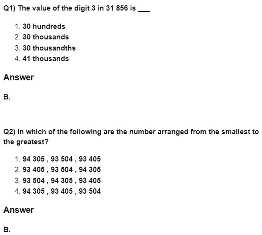 Class 4 Maths - Number system