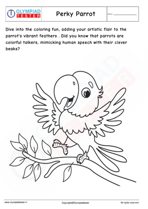 Perky Parrot Coloring Page