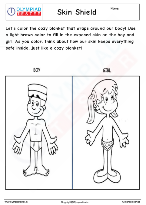 Human Body Worksheet -  Skin Shield Coloring Fun!