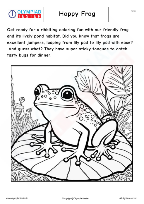 Hoppy Frog Coloring Page