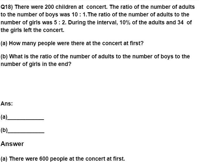 Maths Worksheet on Ratio for Grade 5 - Set 1