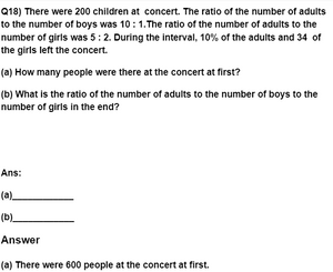 Maths Worksheet on Ratio for Grade 5 - Set 1