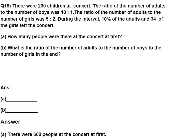 Maths Worksheet on Ratio for Grade 5