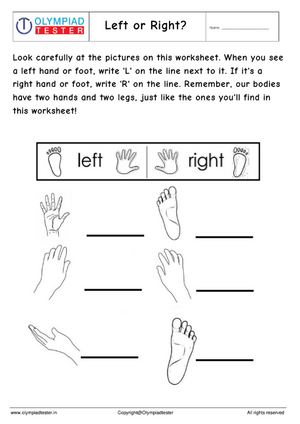 Left or Right? Body Awareness Worksheet
