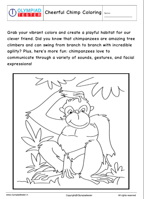 Chimpanzee Coloring Page