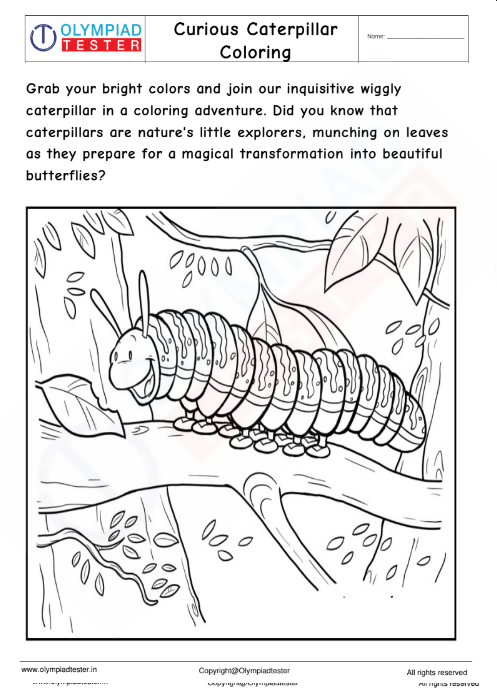 Curious Caterpillar Coloring Page