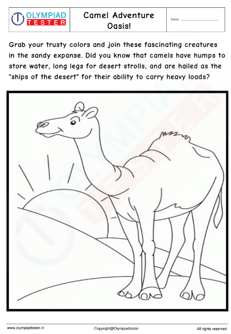 camel coloring page