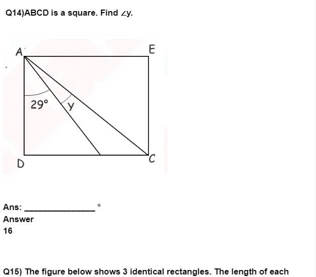 Mathematics geometry questions with answers for Grade 4 | Olympiad tester