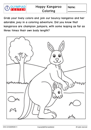 Hoppy Kangaroo Coloring Page