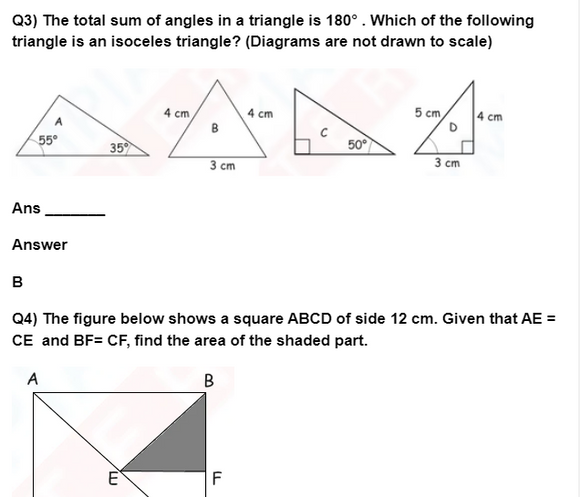 Geometry Worksheets for 4th Grade