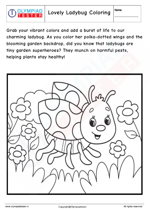 Lovely Ladybug Coloring Page