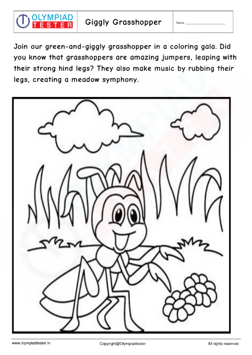 Giggly Grasshopper Coloring Page
