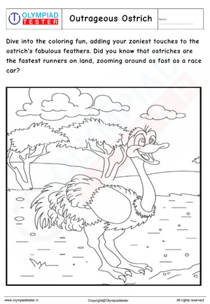Outrageous Ostrich Coloring Page