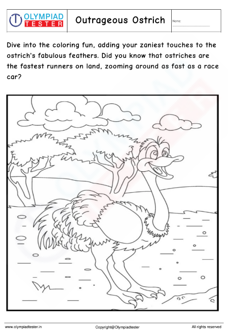 Outrageous Ostrich Coloring Page