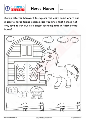 Horse Haven - Barnyard Coloring Page