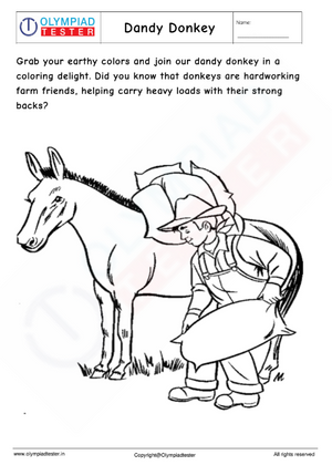 Dandy Donkey Coloring Page