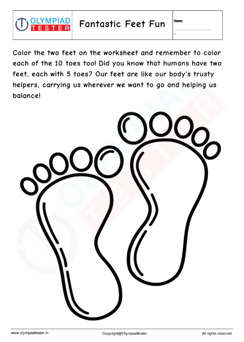 Fantastic Feet Coloring Page | Olympiad tester