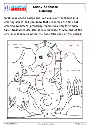 Sunny Seahorse Coloring Page