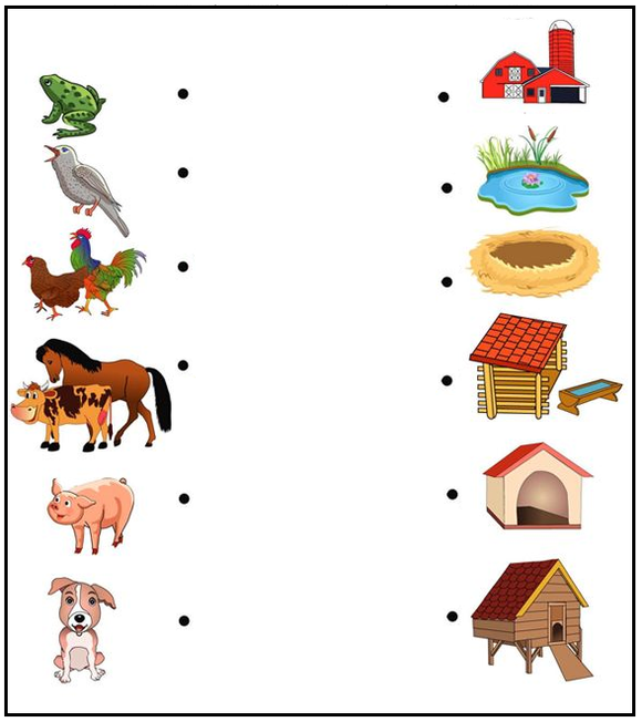 Download free printable animal worksheets for kindergarten . This Preschool PDF worksheet is on animals and their homes.