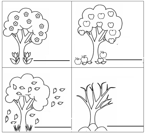 seasons clipart for kids black and white
