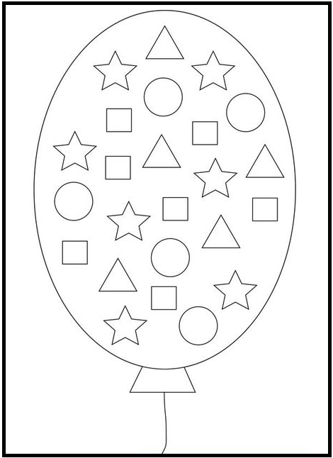 Download and print this coloring shapes worksheet that is part of our  kindergarten math worksheet collection.