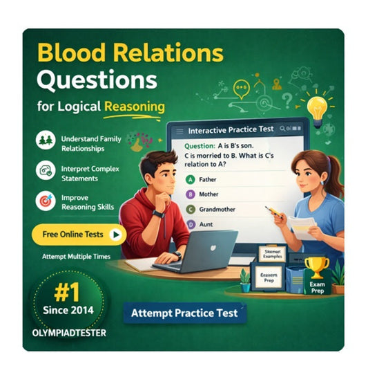 Blood relations questions for logical reasoning practice with free online tests and multiple attempts by Olympiadtester.