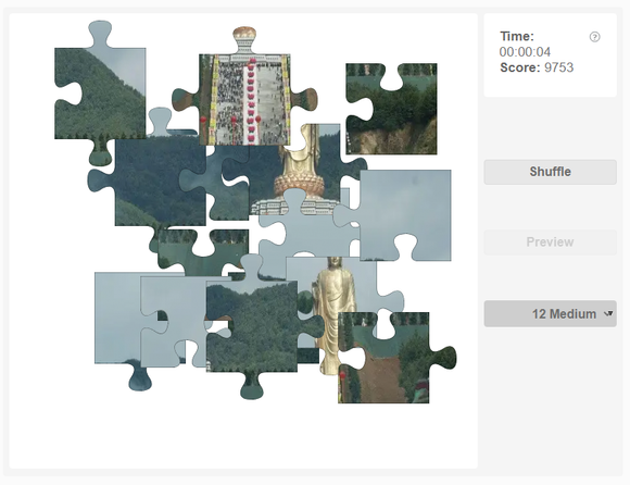 Online jigsaw puzzle - Spring Temple Buddha