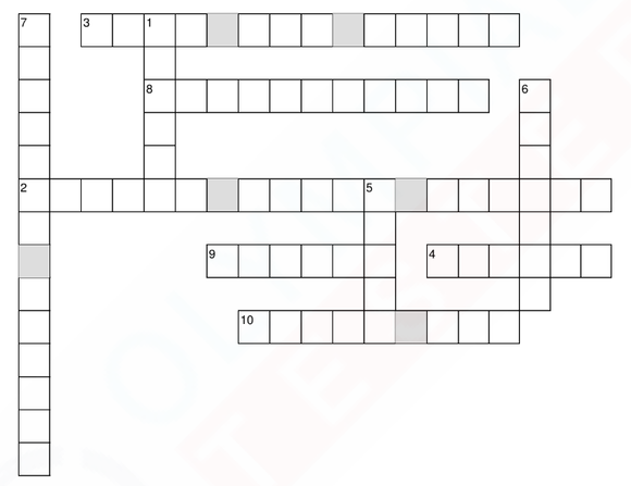Science crossword puzzles for grade 5 - Earth & Universe