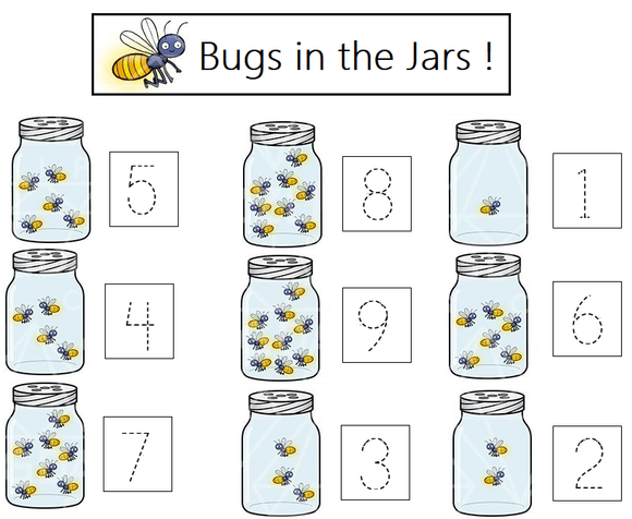 This is a kindergarten math worksheet PDF for counting practice.