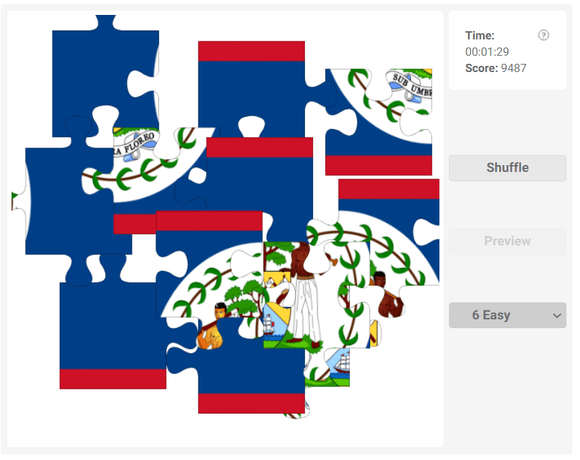 Online jigsaw puzzles for kids - Country flag of Belize