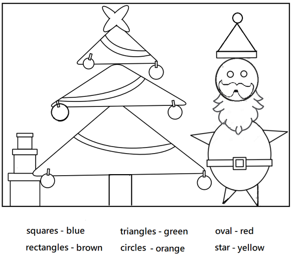 Download this free kindergarten Christmas worksheet on shapes.