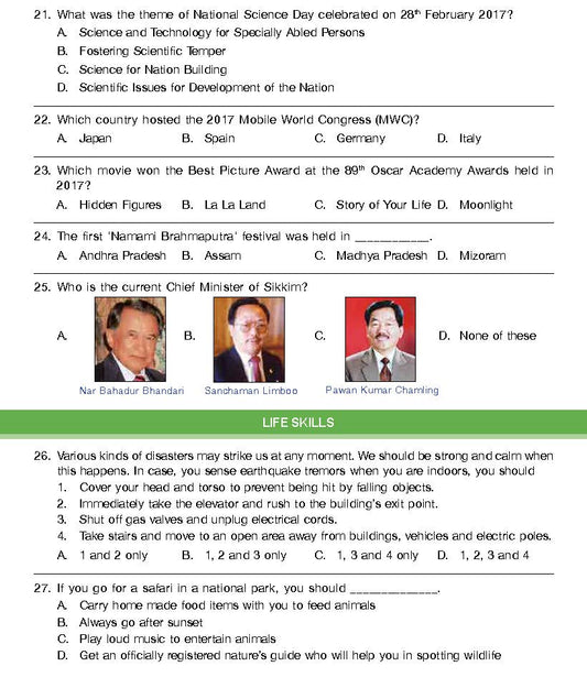 GK Olympiad Class 6 - Sample question paper 04