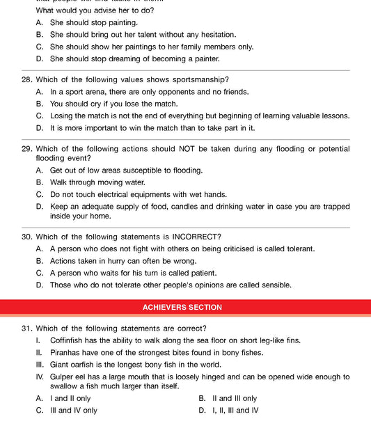 GK Olympiad for Class 7 - Sample question paper 07