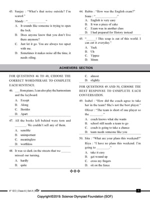 Class 6 English Olympiad - Sample question paper 19