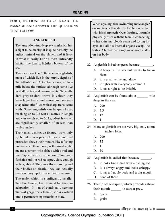 Class 5 English Olympiad - Sample question paper 20